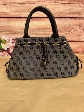 Dooney & Bourke DB Monogram Canvas Bag with Leather Trim